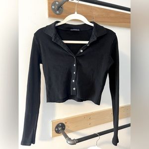 Brandy Black Long Sleeve Sweater Top